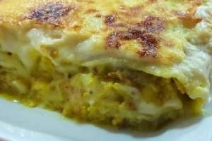 lasaña de coliflor y bechamel